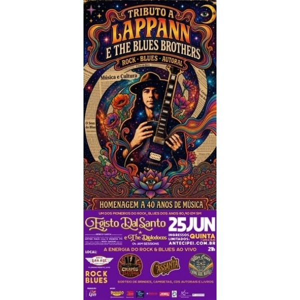 TRIBUTO A LAPPAN E THE BLUESROTHERS - 25 DE JUNHO - QUINTA FEIRA